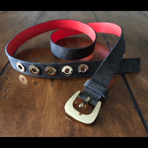 Michael Kors Logo Belt, Synthetic Leather, 37” - Picture 2 of 6